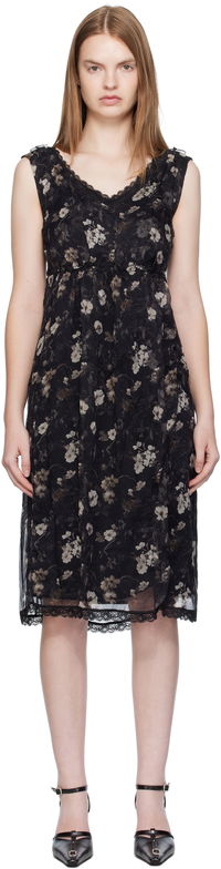 R13 Sleeveless V-Neck Floral Midi Dress