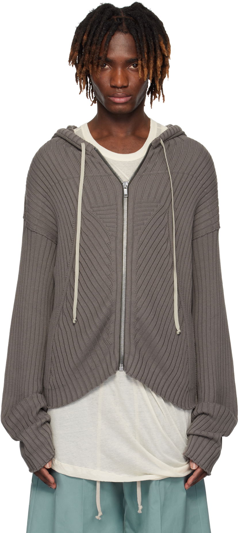 Dukserice Rick Owens Rick Owens Hollywood Zip Hoodie Siva | RU01E5614 KEC