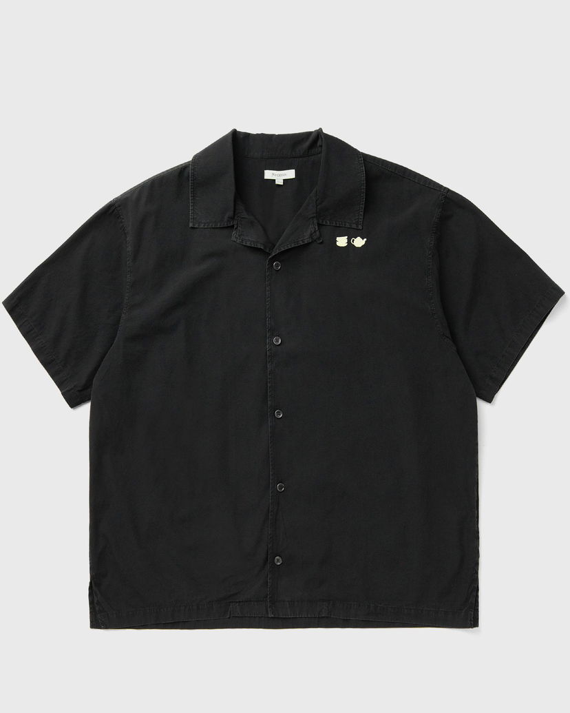 Košulja JW Anderson Teacup and Teapot Embroidered Camp Collar Short Sleeve Shirt Crna | SH0371-PG1823-781