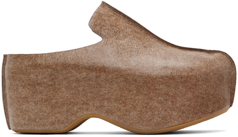 Odjeća JW Anderson JW Anderson Laminated Felt Platform Clogs Smeđa | ANM42500D