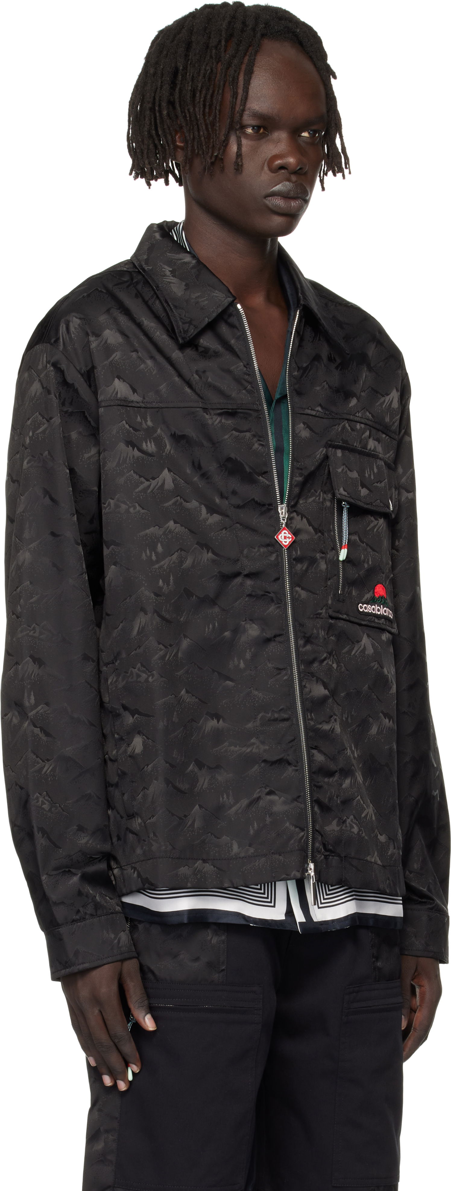 Jakna Casablanca Casablanca Mountain Camo Zip Jacket Crna | MPF25-SH-183-01, 1