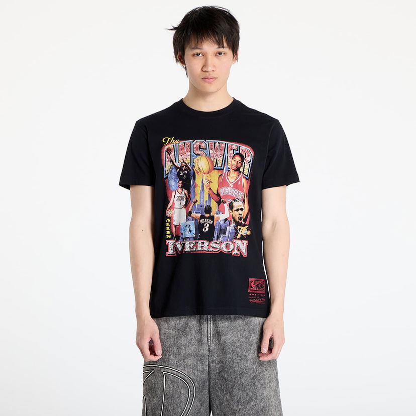 Majica kratkih rukava Mitchell & Ness Mitchell & Ness NBA 76Ers Allen Iverson Bootleg Tee Crna | BMTRINTL1477-P76AIBLCK