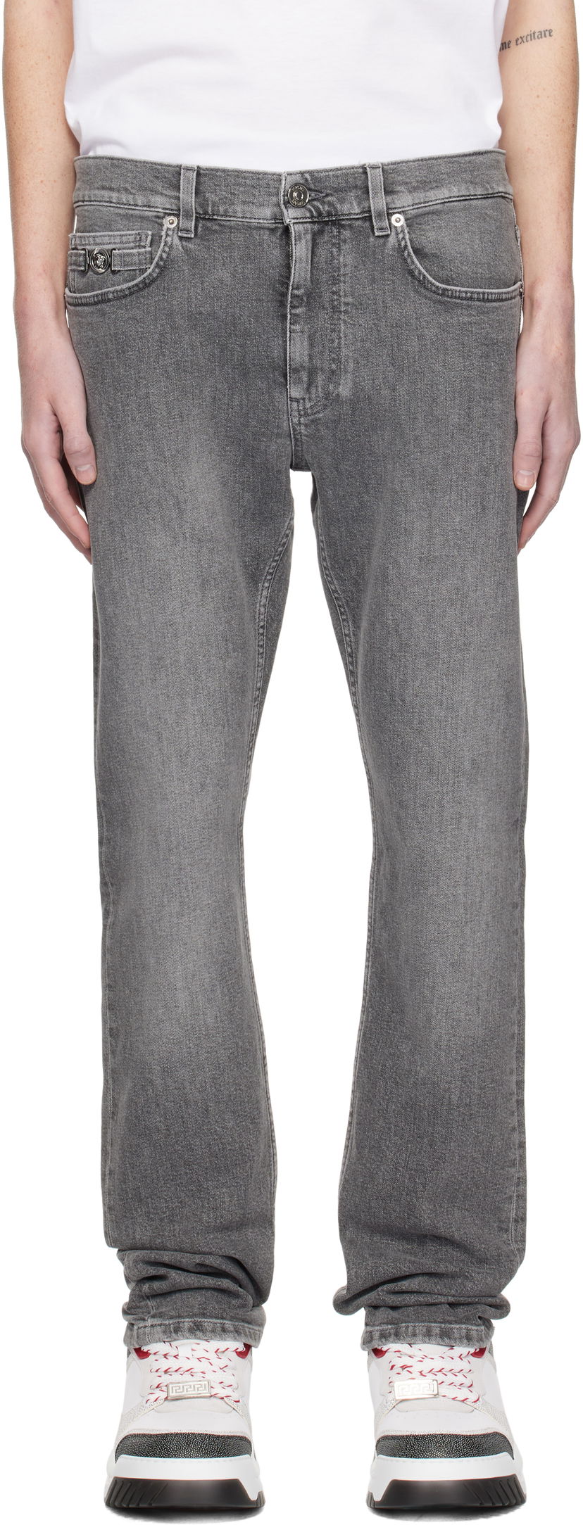 Jeans Versace Slim-Fit Jeans Siva | 1011693_1A11274