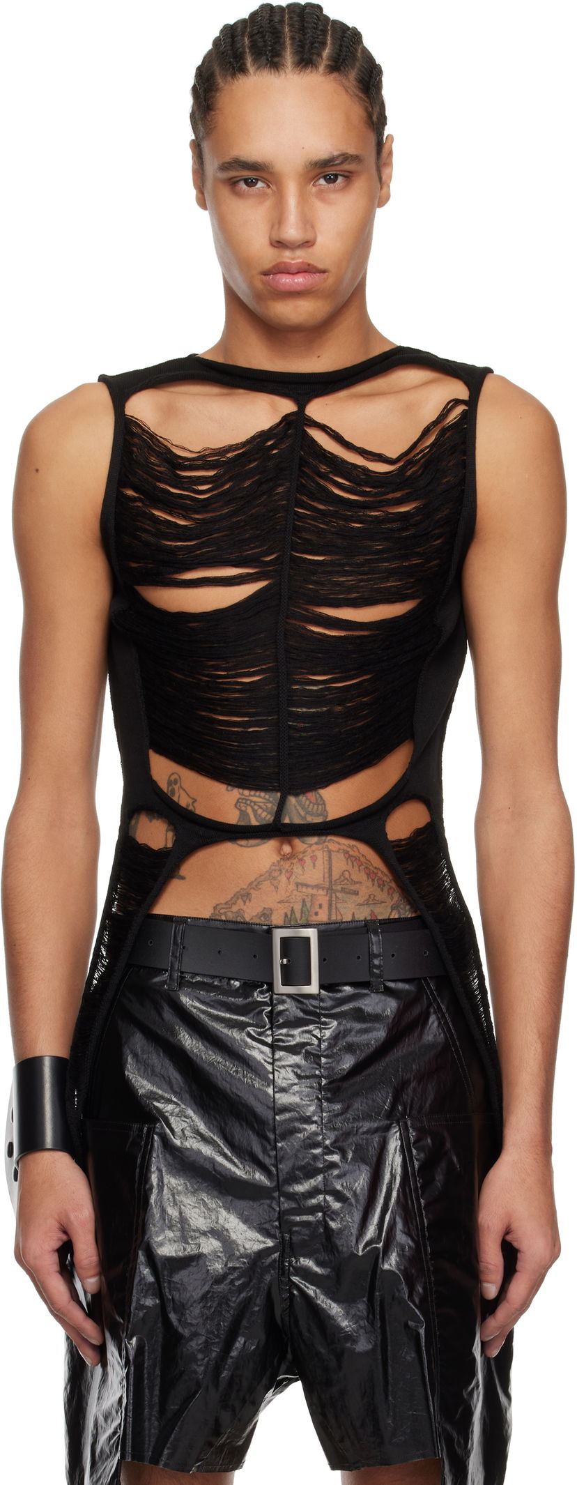 Majica bez rukava Rick Owens Rick Owens Hollywood SL Cutout Tank Top Crna | RR01E5670 KGRIDM