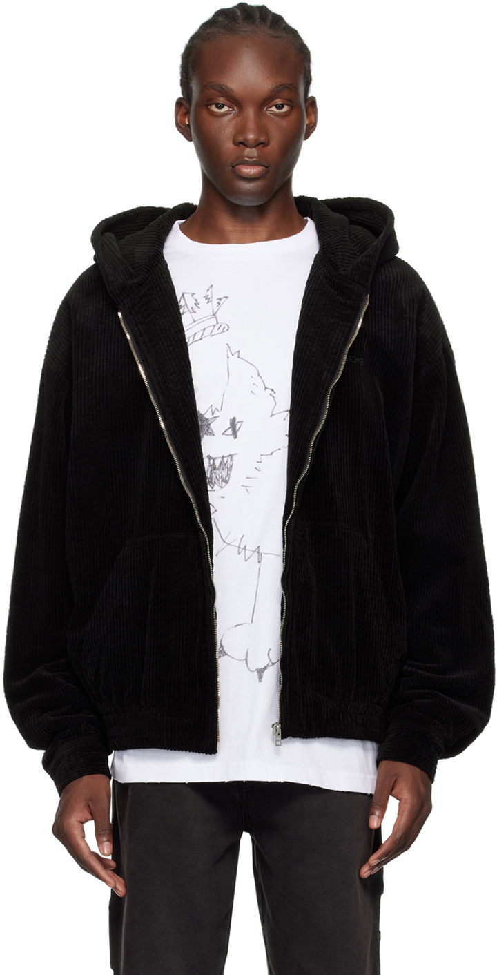 Dukserice We11done We11done Zip-Up Hooded Jacket Crna | WD-JP2-24-083-M-BK