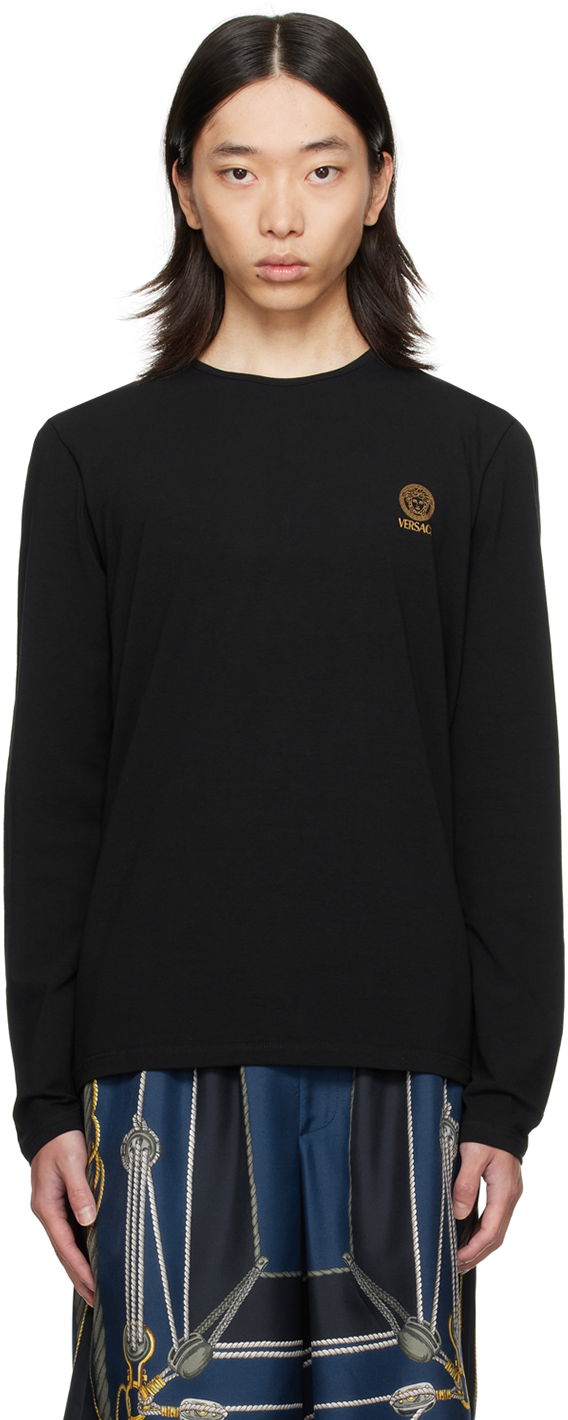 Majica kratkih rukava Versace Medusa Long Sleeve T-Shirt Crna | AUU01007_1A10011