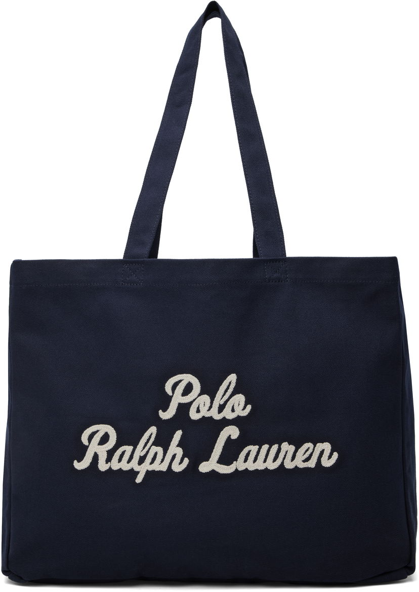 Tote bag Polo by Ralph Lauren Ralph Lauren Embroidered Canvas Tote Bag Tamnoplava | 405945884001