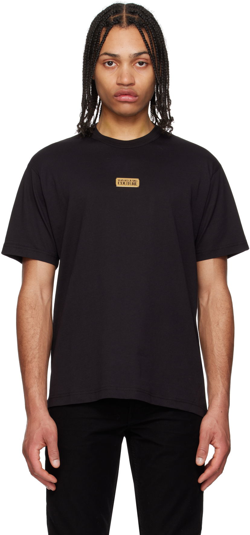 Majica kratkih rukava Versace Versace Jeans Couture Logo T-Shirt Crna | E78GAHT08_ECJ00T