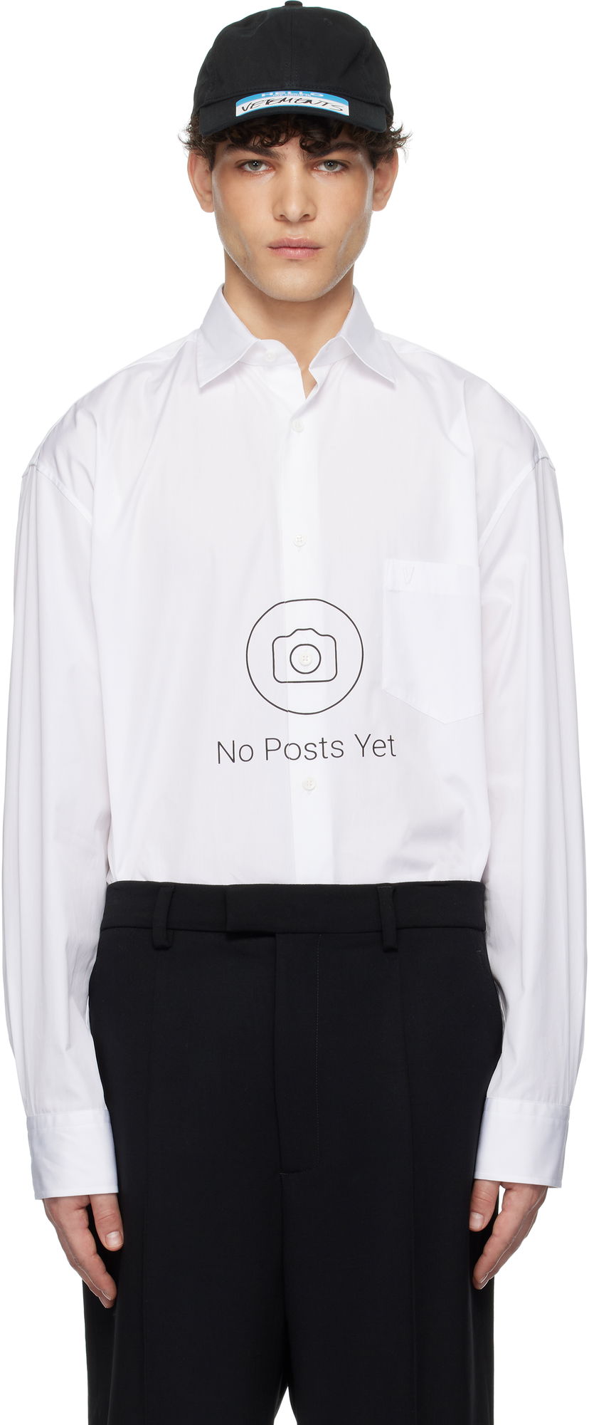Košulja VETEMENTS 'No Posts' Graphic Print Classic Shirt Bijela | UA66SH440W