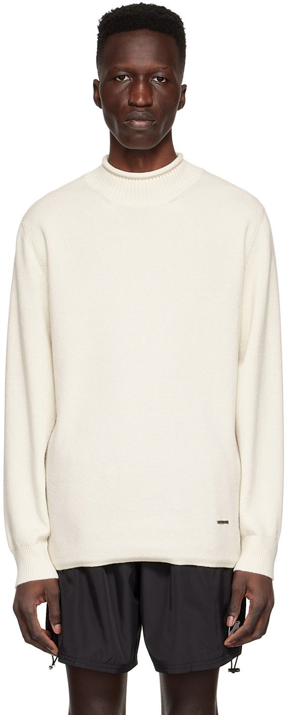 Džemper We11done Cashmere Mock Neck Sweater Bijela | WD-KT1-22-653-U-IV