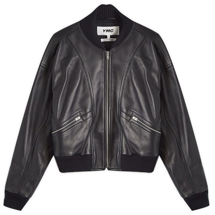 Bomber jakna YMC Tenor Leather Jacket Crna | Q5XMD-Black