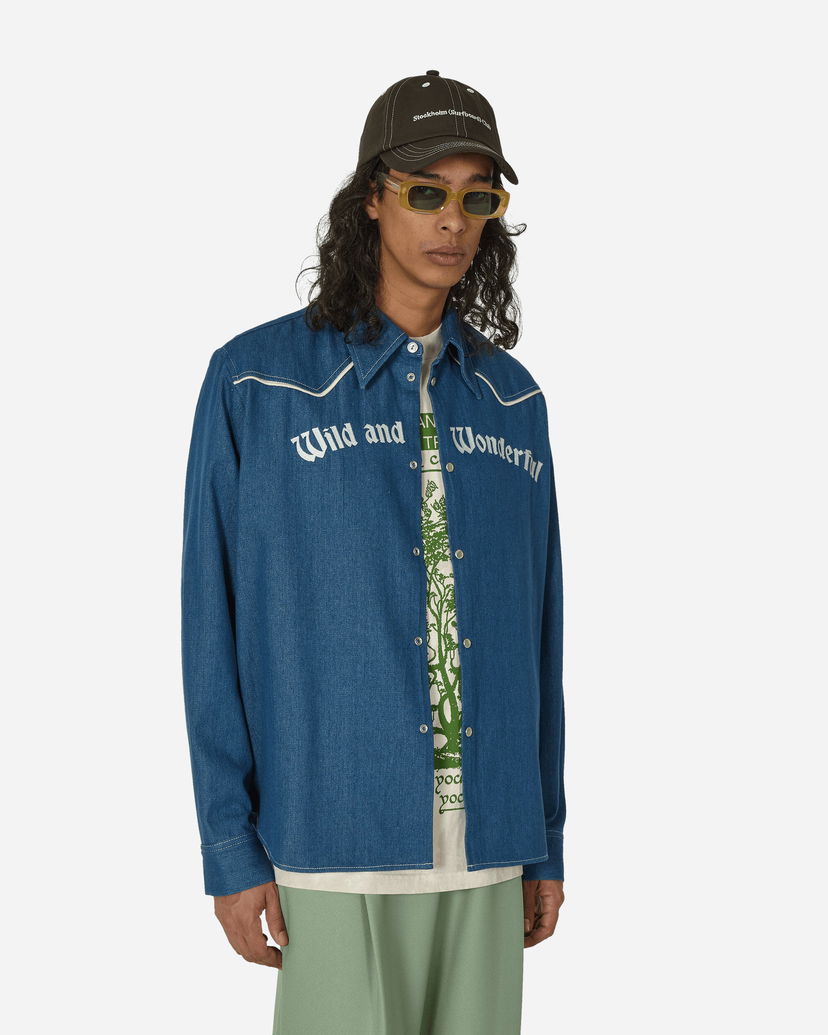 Košulja Stockholm (Surfboard) Club Embroidered Western Shirt Blue Plava | U4000010 1