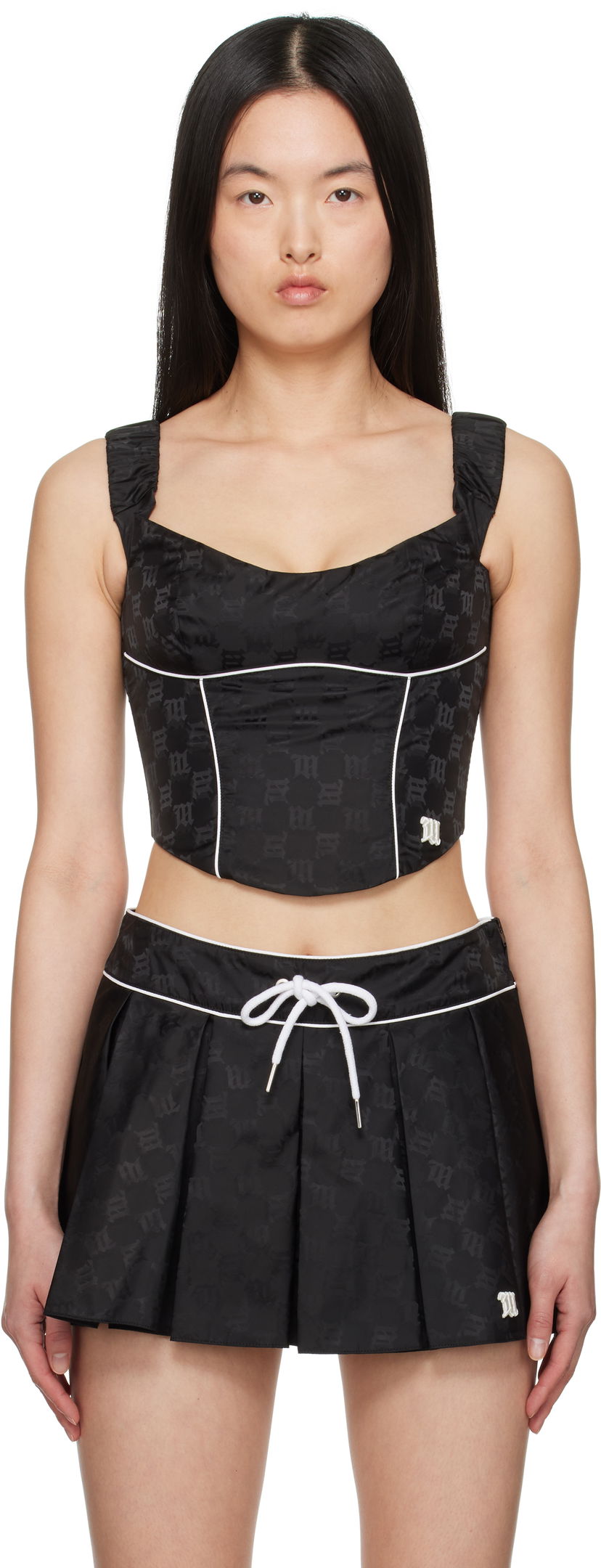 Suknja MISBHV MISBHV Monogram Nylon Corset Top Crna | 250W104