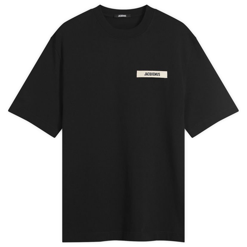 Majica kratkih rukava Jacquemus Jacquemus Grosgrain Logo T-Shirt, Size Large Crna | 25HTSM00133AJ00226-990
