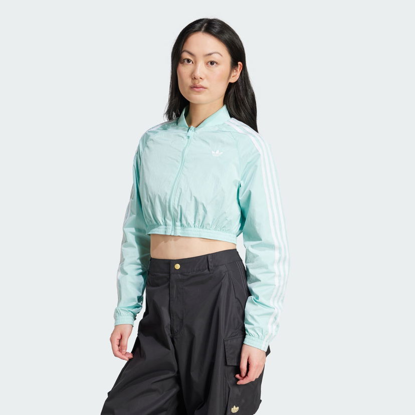 Bomber jakna adidas Performance Adicolor Teamgeist Cropped Jacket Tirkiz | JD0267
