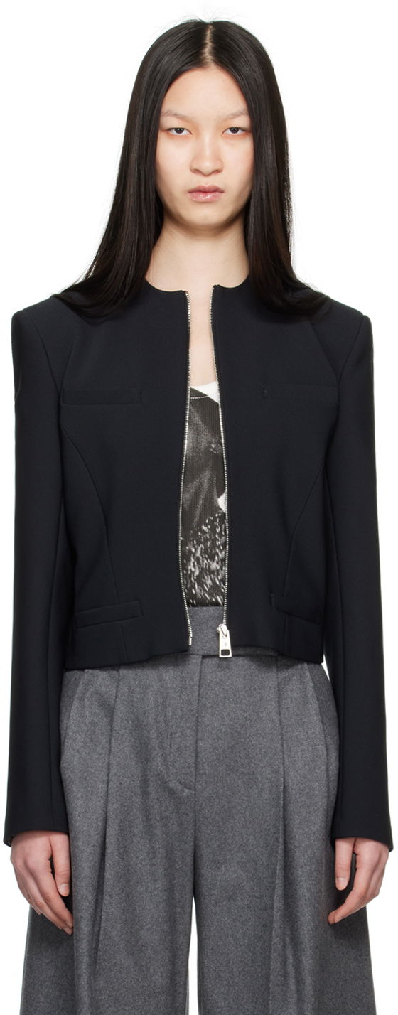 Jakna The Attico Attico Zip Cropped Jacket Crna | 248WCG68 E100