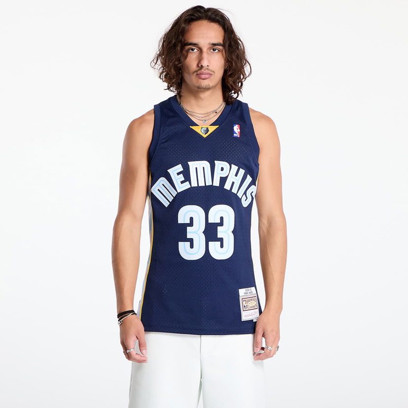 Dres Mitchell & Ness Memphis Grizzlies 33 Marc Gasol Dark Jersey Navy Tamnoplava | SMJY7099 Navy