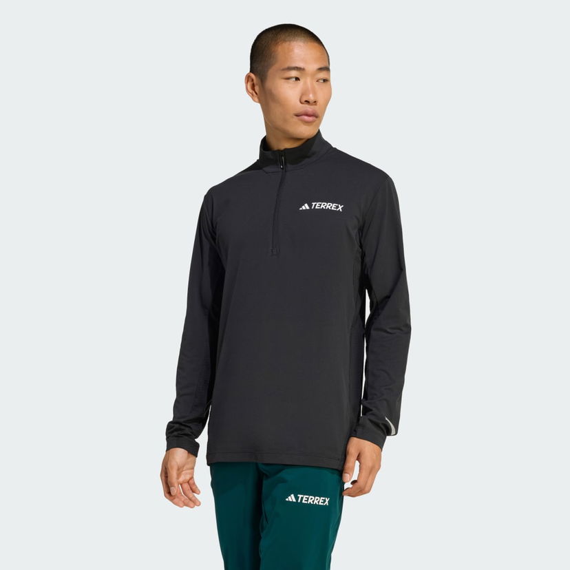 Dukserice adidas Performance Terrex Xperior Half-Zip Longsleeve Top Crna | JM7074