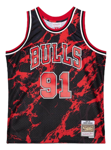 Dres Mitchell & Ness NBA Chicago Bulls Dennis Rodman Team Marble Swingman Jersey Crvena | TFSM1278-CBU97DRDBLCK