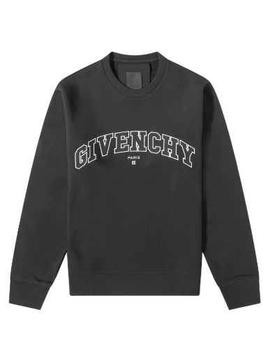 Dukserice Givenchy College Embroidered Logo Crew Sweat Black Crna | BMJ0H63Y78-001