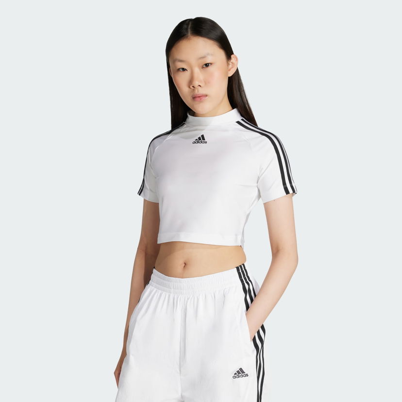 Crop top adidas Performance Teamgeist Adicolor Cropped Tee Bijela | JZ8279