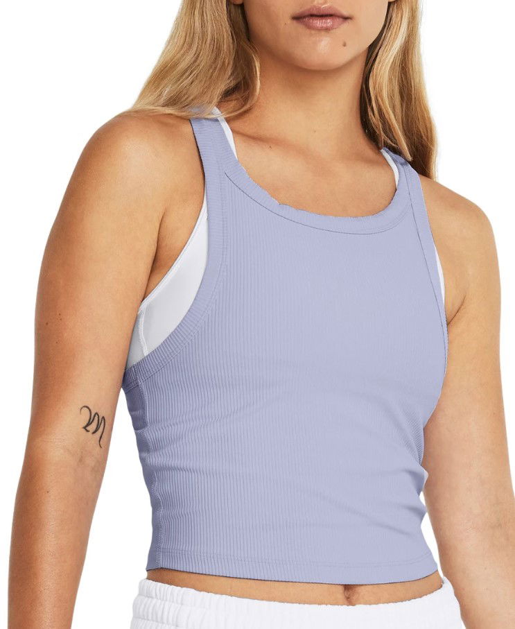 Majica bez rukava Under Armour Women's Ribbed Crop Tank Ljubičasta | 1384008-539