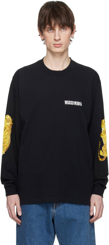 Majica kratkih rukava WACKO MARIA Wacko Maria Washed Tiger Print Crew Neck Longsleeve T-Shirt Crna | 25SS-WMT-LT03, 0