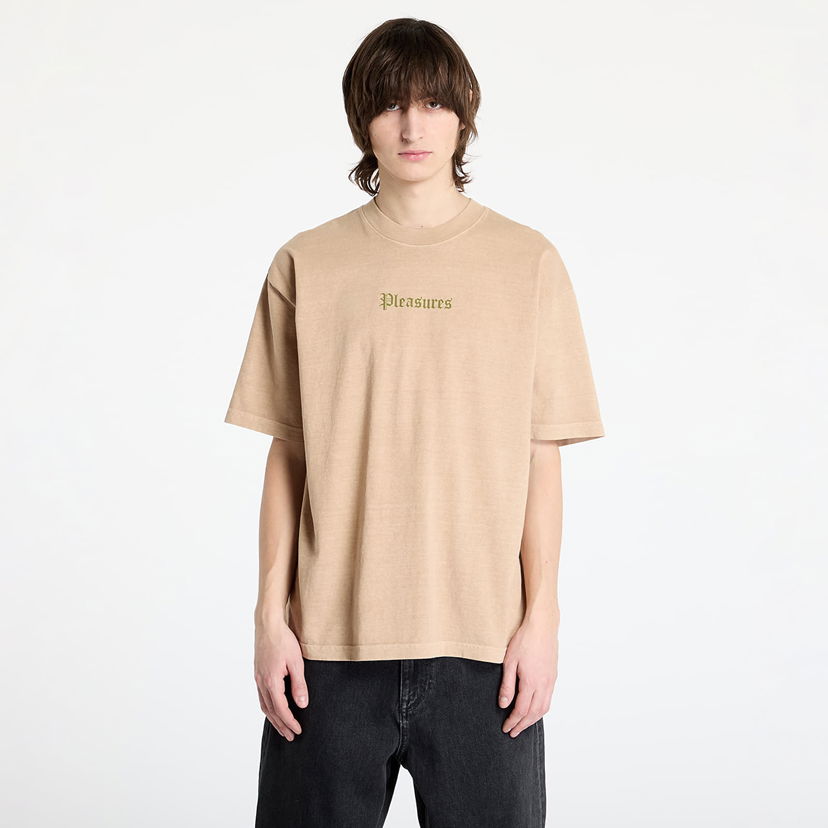 Majica kratkih rukava Pleasures PLEASURES Burn Again T-Shirt Bež | P25SP056 MUSHROOM
