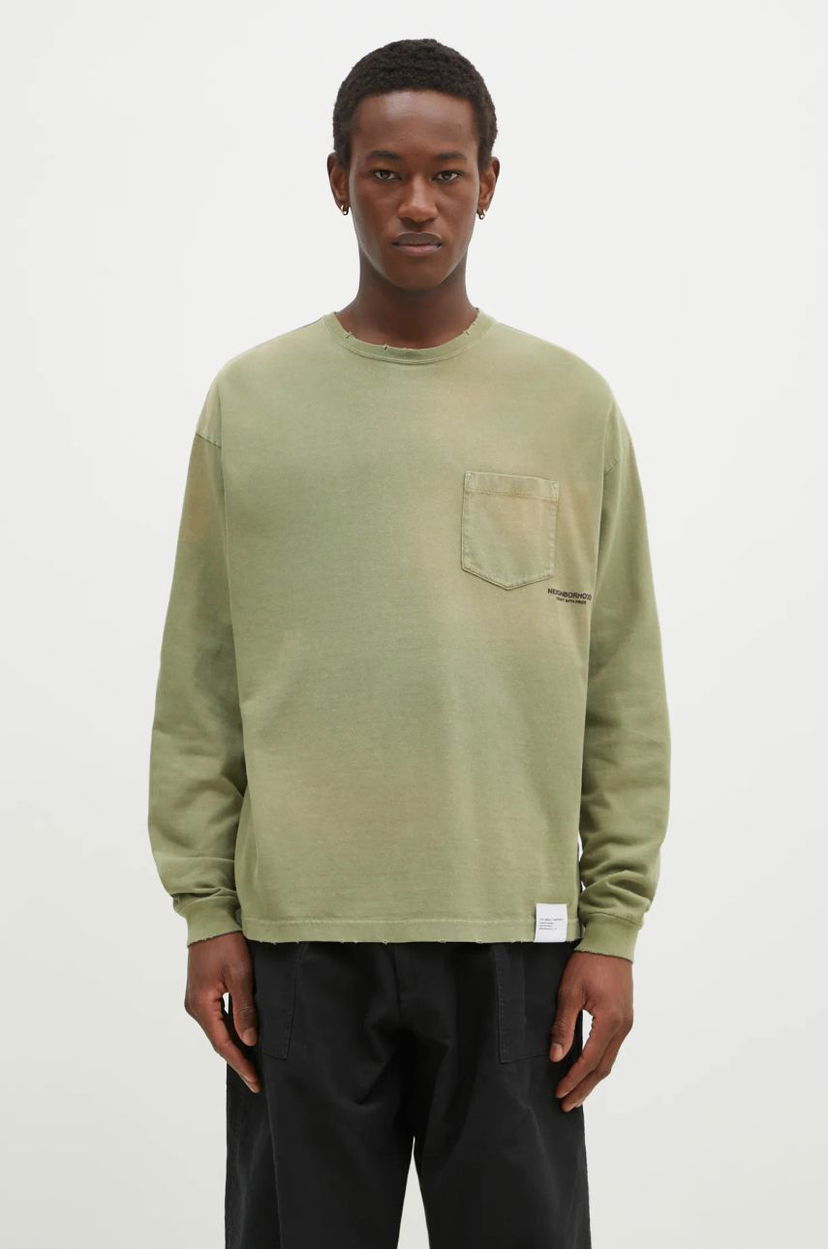 Majica kratkih rukava Neighborhood NEIGHBORHOOD Long Sleeve T-Shirt Zelena | 242FPNH.CSM15
