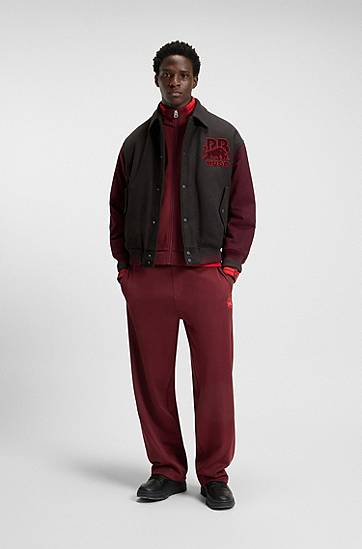 Bomber jakna BOSS HUGO x RB regular-fit varsity-style jacket with bull graphics Višebojno | 50549448, 1