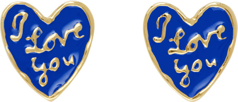 Naušnice Chopova Lowena Chopova Lowena Lovers Heart Earrings Plava | 6574