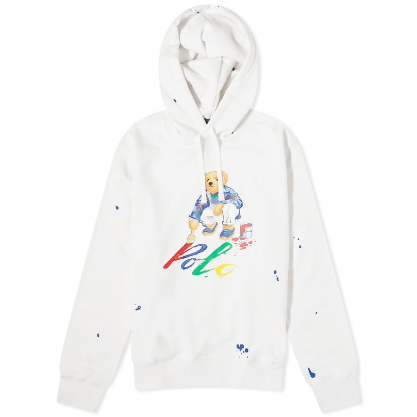 Dukserice Polo by Ralph Lauren Painting Bear Hoodie Bijela | 710926546001
