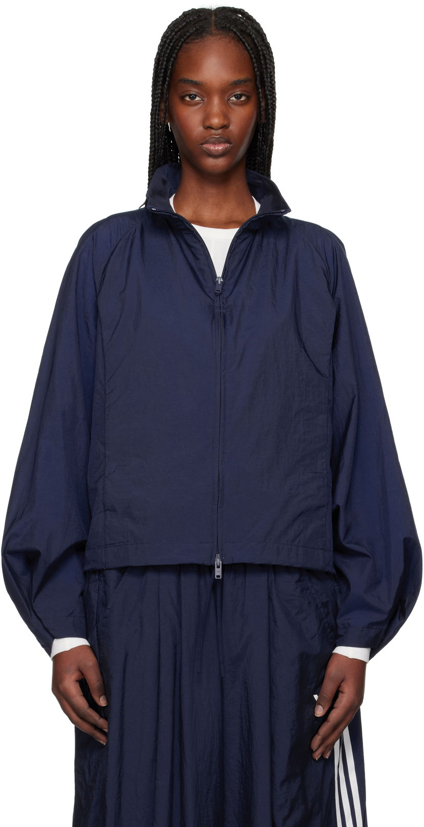 Vjetrovka Y-3 Y-3 Nylon Cropped Jacket Tamnoplava | JM3198