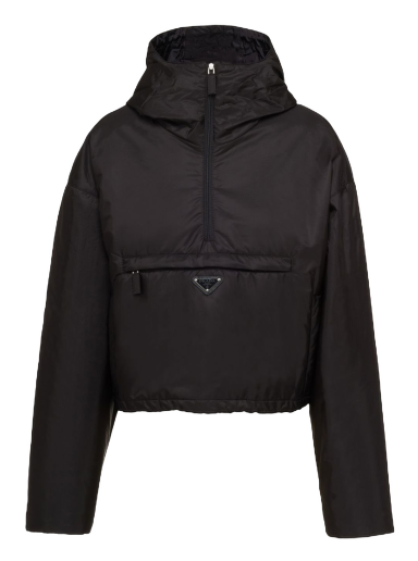 Jakna Prada Triangle Logo Hooded Jacket Crna | 29Z097S2311WQ9