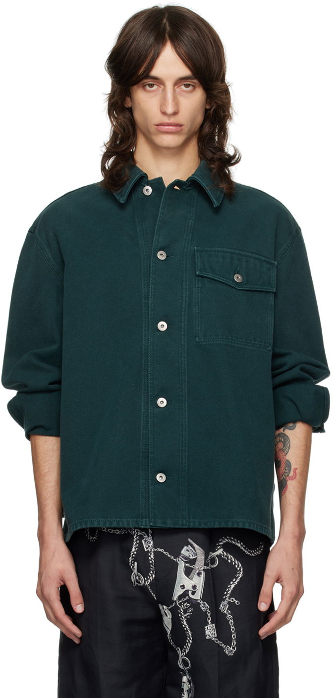 Košulja Burberry Denim Overshirt Zelena | 8091783