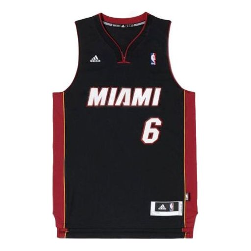 Dres adidas Originals LeBron James Miami Heat No. 6 Basketball Vest Crna | L76194