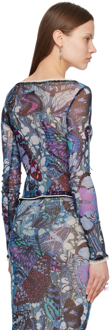 Majica bez rukava Jean Paul Gaultier Gaultier Butterfly Print Tie Cardigan Plava | 24/25-F-CD006-T545-5090, 2