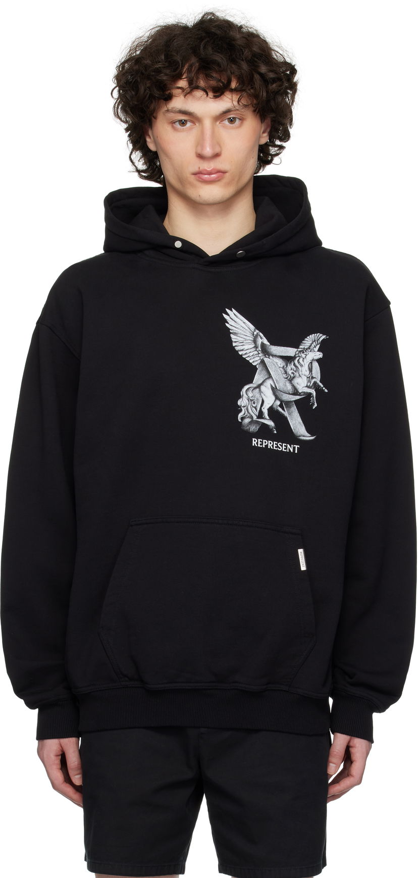 Dukserice Represent Clo Represent 'Elegance In Motion' Graphic Print Hoodie Crna | MLM41065