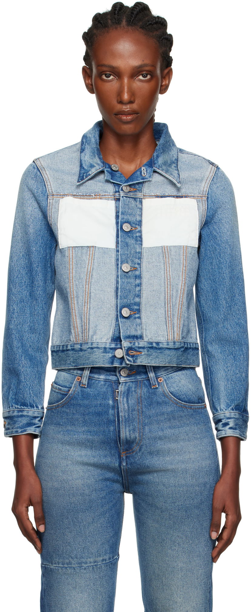 Jakna Maison Margiela MM6 Maison Margiela Reversed Denim Jacket Plava | S52AM0328 M30018
