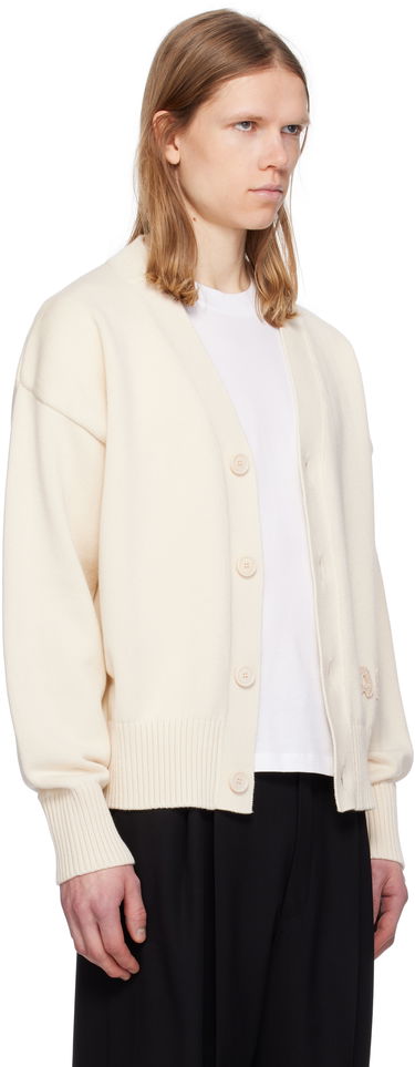 Džemper AMI AMI Paris Cotton Wool Embroidered Cardigan Zelena | HKC163.KN0063, 4