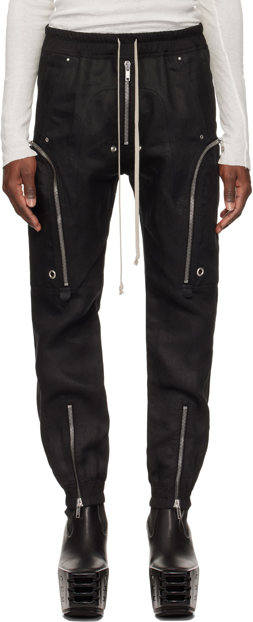 Cargo hlače Rick Owens Rick Owens Hollywood Bauhaus Cargo Pants Crna | RU01E5377 TWL