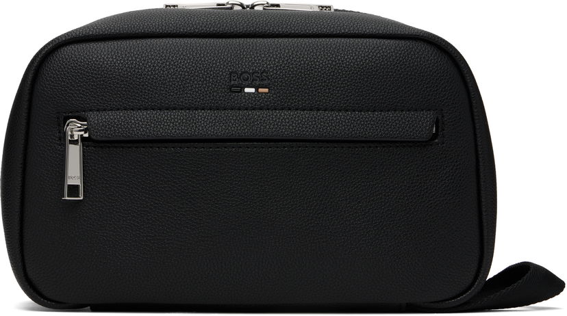 Putna torba BOSS BOSS Pebble-Grained Wash Bag Crna | 50548020