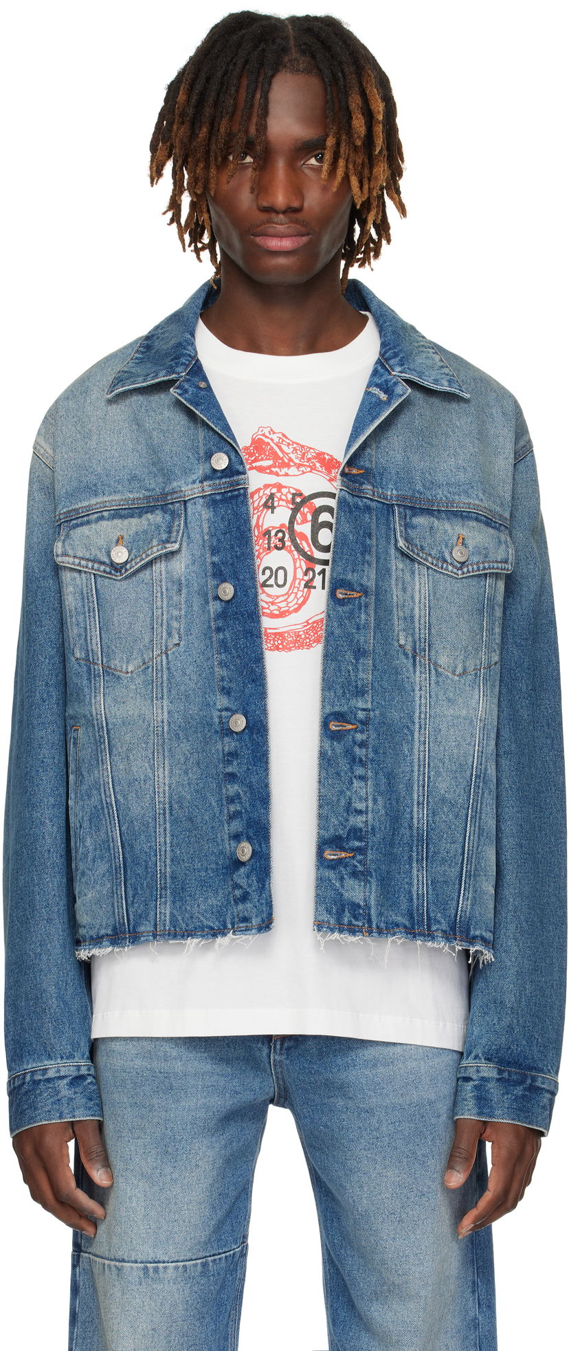 Jakna Maison Margiela MM6 Maison Margiela Sports Denim Jacket Plava | SH0AM0026 M30018