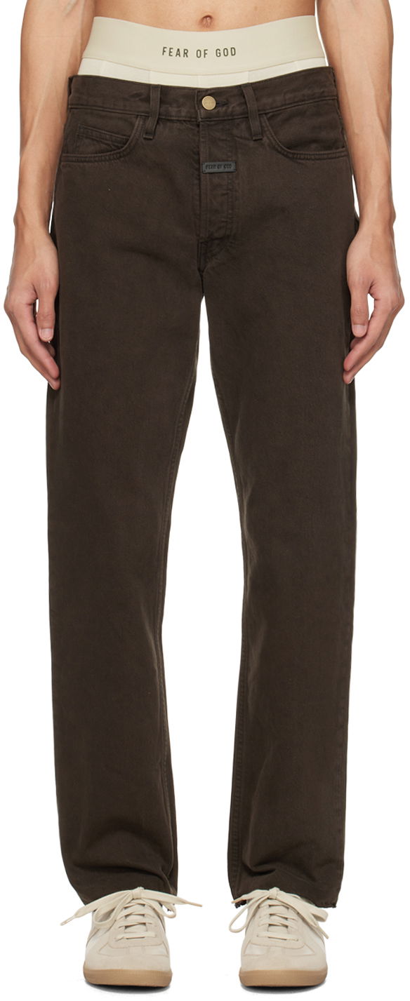 Jeans Fear of God Brown Straight-Leg Jeans Smeđa | FG840-030DNM
