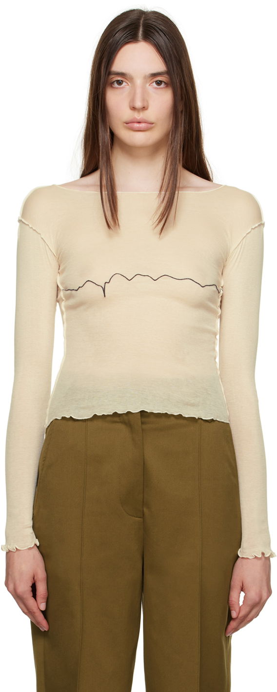 Majica kratkih rukava Baserange Tabbys Star Long Sleeve T-shirt Bež | TOTA-CG-000
