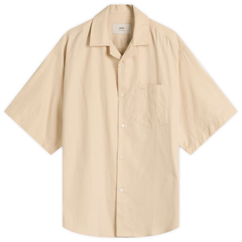 Košulja AMI AMI Paris Men's Short Sleeve Boxy Shirt Bež | HSH236-CO0099-725