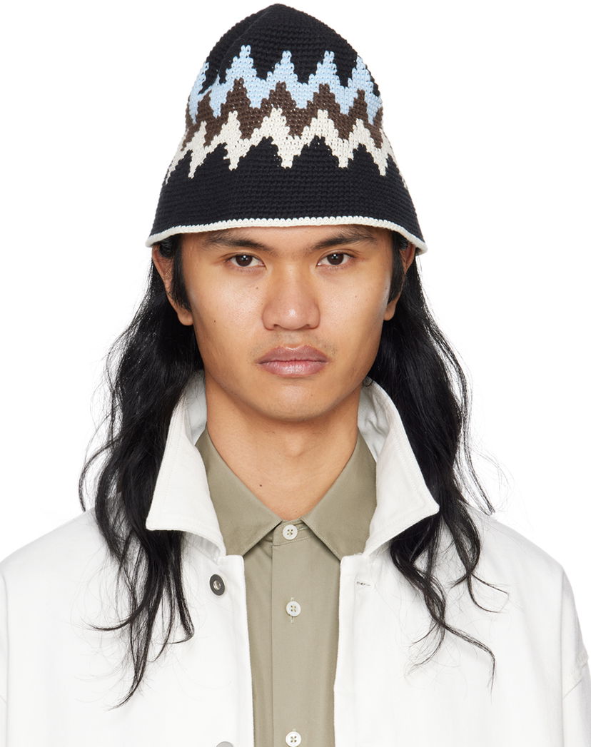 Šešir Jil Sander Crochet Bucket Hat Crna | J47ZZ0112_J15412