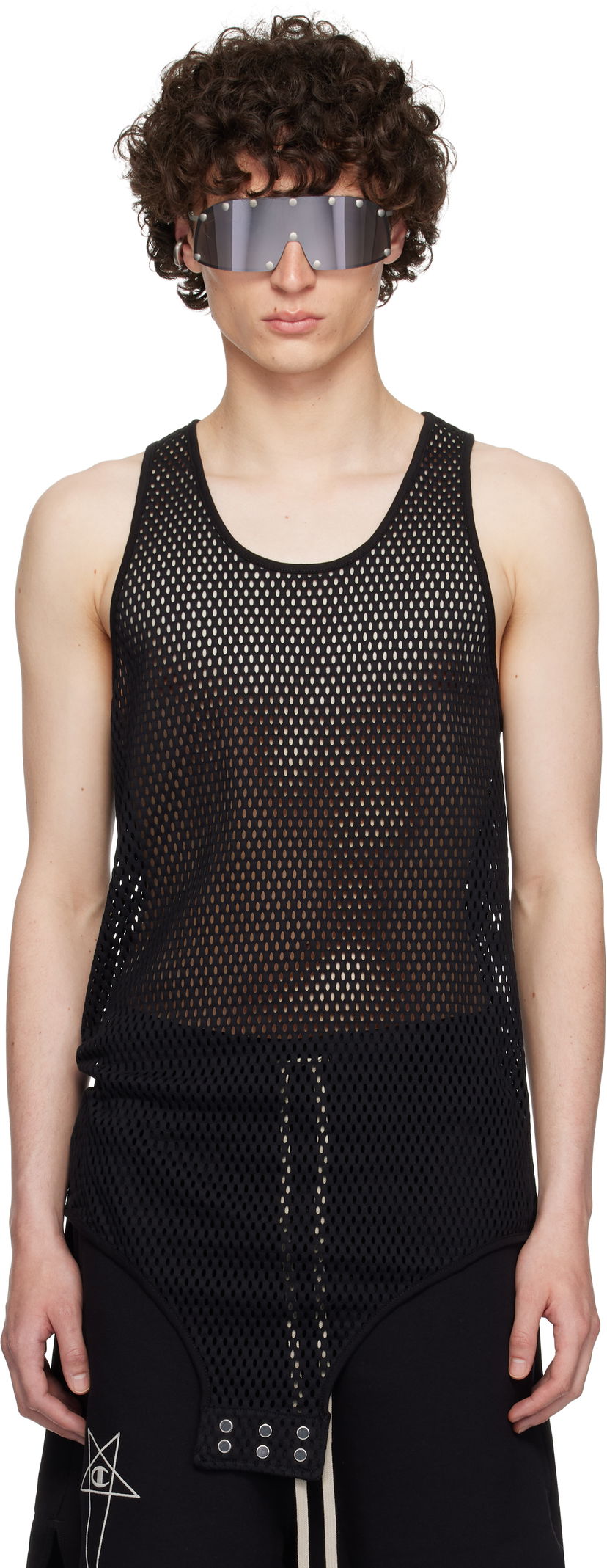Majica bez rukava Rick Owens Rick Owens Champion Edition Mesh Tank Top Crna | CM01E1680 CHONET MESH