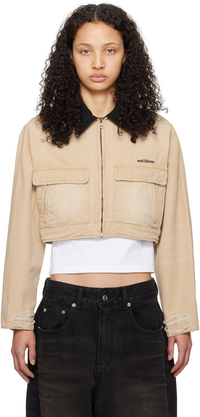 Jakna We11done We11done Distressed Cropped Jacket Bež | WD-DJ0-24-309-W-BG, 0