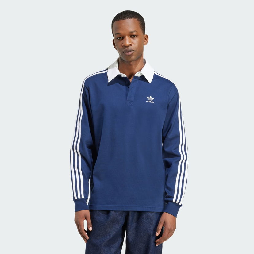 Polo majica adidas Performance Adicolor Rugby Polo Shirt Plava | JY1400